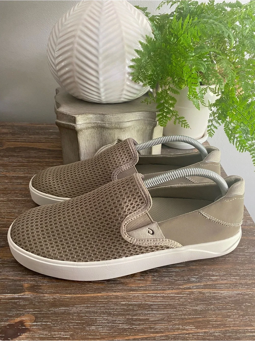 Olu'Kai Lae'ahi Breathable Lightweight Slip On Boat Shoes Loafers Mens 8 Clay